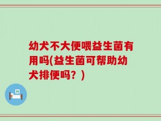 幼犬不大便喂益生菌有用吗(益生菌可帮助幼犬排便吗？)