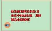 益生菌发酵玉米皮(玉米皮中的益生菌：发酵制品全面解析)
