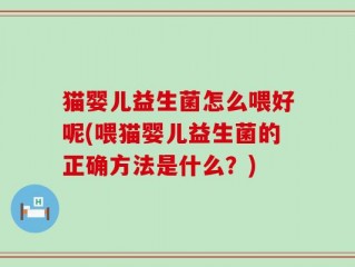 猫婴儿益生菌怎么喂好呢(喂猫婴儿益生菌的正确方法是什么？)