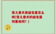 宠儿香犬用益生菌怎么样(宠儿香犬的益生菌效果如何？)