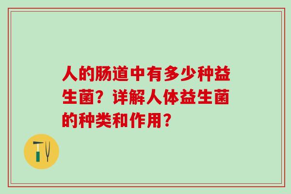 人的肠道中有多少种益生菌?详解人体益生菌的种类和作用? 人的肠道中有多少种益生菌?详解人体益生菌的种类和作用?