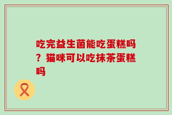 吃完益生菌能吃蛋糕吗?猫咪可以吃抹茶蛋糕吗 吃完益生菌能吃蛋糕吗?猫咪可以吃抹茶蛋糕吗
