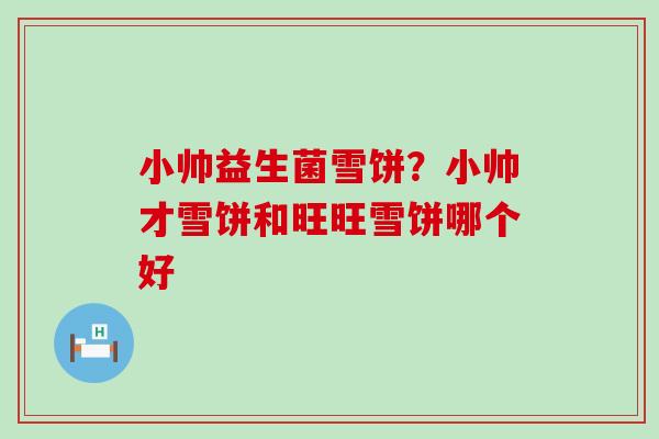 小帅益生菌雪饼？小帅才雪饼和旺旺雪饼哪个好