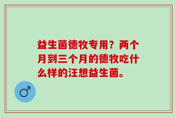 益生菌德牧专用?两个月到三个月的德牧吃什么样的汪想益生菌。 益生菌德牧专用?两个月到三个月的德牧吃什么样的汪想益生菌。