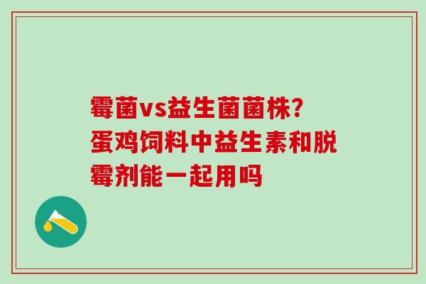 霉菌vs益生菌菌株?蛋鸡饲料中益生素和脱霉剂能一起用吗 霉菌vs益生菌菌株?蛋鸡饲料中益生素和脱霉剂能一起用吗