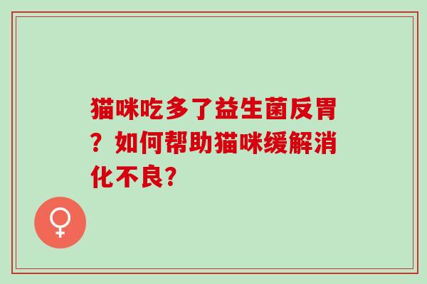 猫咪吃多了益生菌反胃?如何帮助猫咪缓解? 猫咪吃多了益生菌反胃?如何帮助猫咪缓解?