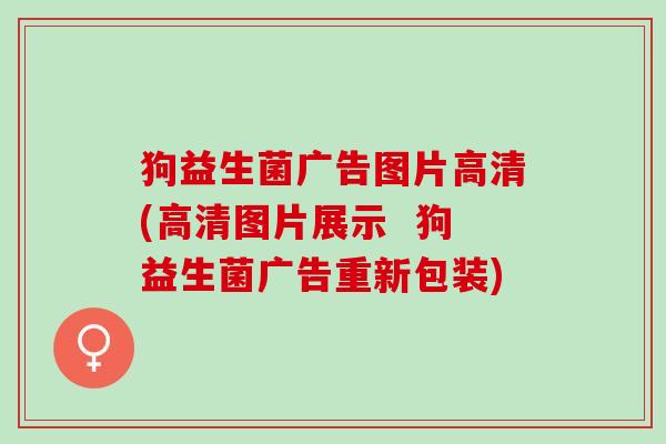 狗益生菌广告图片高清(高清图片展示  狗益生菌广告重新包装)