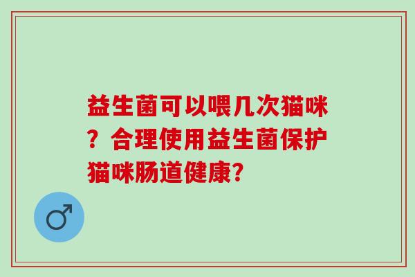 益生菌可以喂几次猫咪？合理使用益生菌保护猫咪肠道健康？