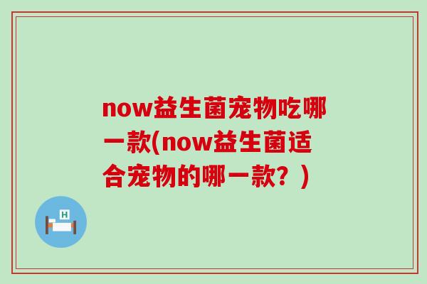 now益生菌宠物吃哪一款(now益生菌适合宠物的哪一款?) now益生菌宠物吃哪一款(now益生菌适合宠物的哪一款?)