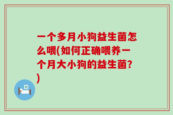 一个多月小狗益生菌怎么喂(如何正确喂养一个月大小狗的益生菌？)