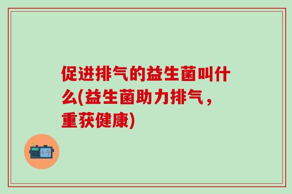 促进排气的益生菌叫什么(益生菌助力排气，重获健康)