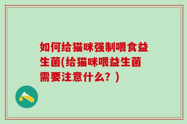 如何给猫咪强制喂食益生菌(给猫咪喂益生菌需要注意什么?) 如何给猫咪强制喂食益生菌(给猫咪喂益生菌需要注意什么?)