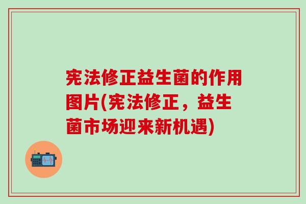 宪法修正益生菌的作用图片(宪法修正，益生菌市场迎来新机遇)