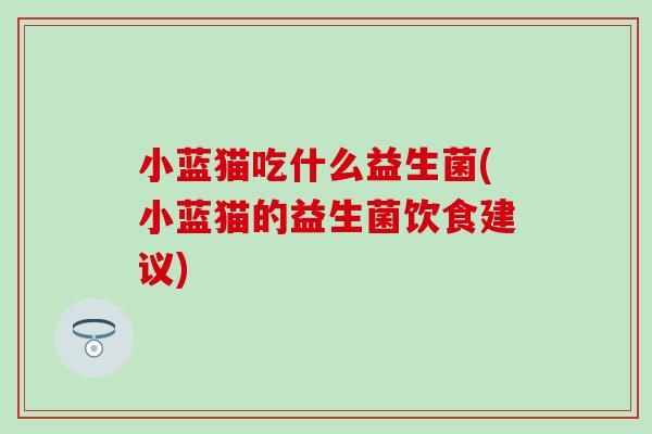 小蓝猫吃什么益生菌(小蓝猫的益生菌饮食建议) 小蓝猫吃什么益生菌(小蓝猫的益生菌饮食建议)