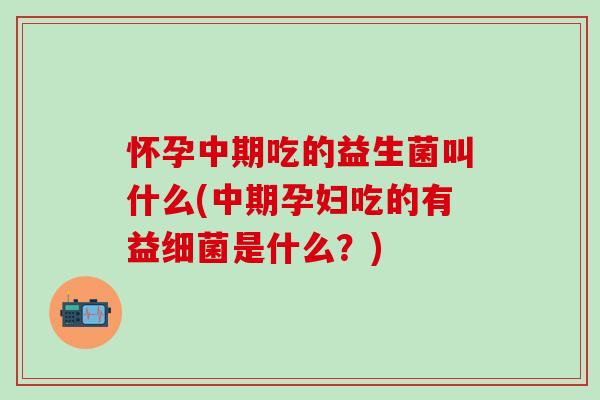 怀孕中期吃的益生菌叫什么(中期孕妇吃的有益是什么？)
