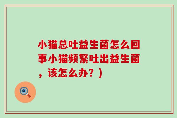 小猫总吐益生菌怎么回事小猫频繁吐出益生菌,该怎么办?) 小猫总吐益生菌怎么回事小猫频繁吐出益生菌,该怎么办?)