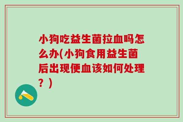 小狗吃益生菌拉吗怎么办(小狗食用益生菌后出现便该如何处理?) 小狗吃益生菌拉吗怎么办(小狗食用益生菌后出现便该如何处理?)
