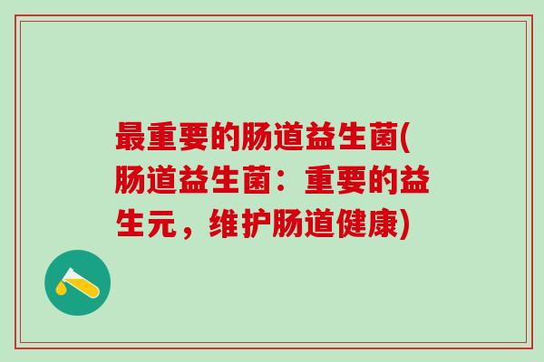 重要的肠道益生菌(肠道益生菌:重要的益生元,维护肠道健康) 重要的肠道益生菌(肠道益生菌:重要的益生元,维护肠道健康)