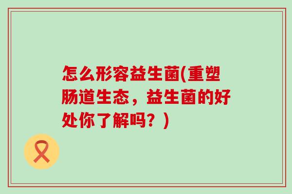 怎么形容益生菌(重塑肠道生态,益生菌的好处你了解吗?) 怎么形容益生菌(重塑肠道生态,益生菌的好处你了解吗?)