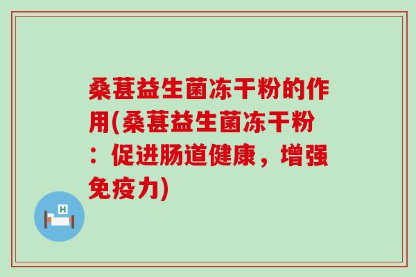 桑葚益生菌冻干粉的作用(桑葚益生菌冻干粉：促进肠道健康，增强力)