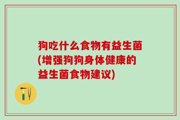 狗吃什么食物有益生菌(增强狗狗身体健康的益生菌食物建议)