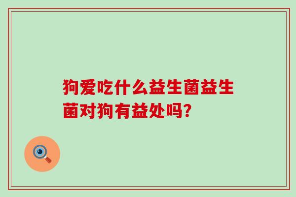 狗爱吃什么益生菌益生菌对狗有益处吗? 狗爱吃什么益生菌益生菌对狗有益处吗?