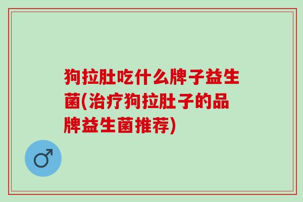 狗拉肚吃什么牌子益生菌(狗拉肚子的品牌益生菌推荐)