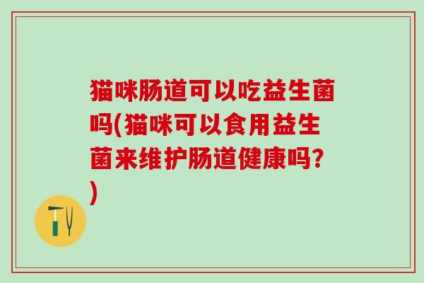 猫咪肠道可以吃益生菌吗(猫咪可以食用益生菌来维护肠道健康吗？)