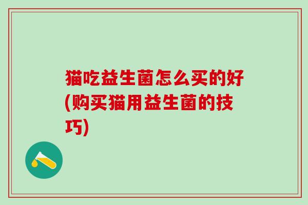 猫吃益生菌怎么买的好(购买猫用益生菌的技巧) 猫吃益生菌怎么买的好(购买猫用益生菌的技巧)