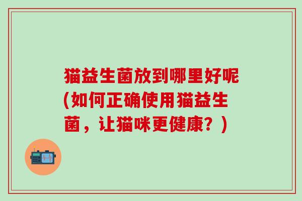 猫益生菌放到哪里好呢(如何正确使用猫益生菌,让猫咪更健康?) 猫益生菌放到哪里好呢(如何正确使用猫益生菌,让猫咪更健康?)