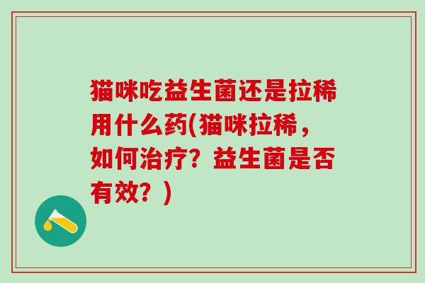猫咪吃益生菌还是拉稀用什么药(猫咪拉稀，如何？益生菌是否有效？)
