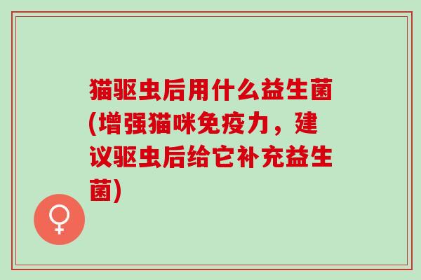 猫驱虫后用什么益生菌(增强猫咪力，建议驱虫后给它补充益生菌)