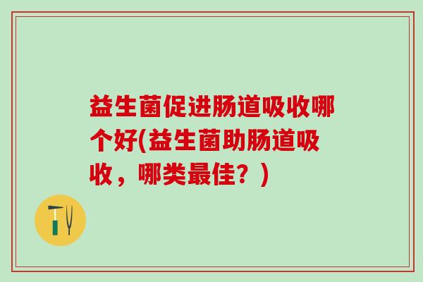 益生菌促进肠道吸收哪个好(益生菌助肠道吸收，哪类佳？)