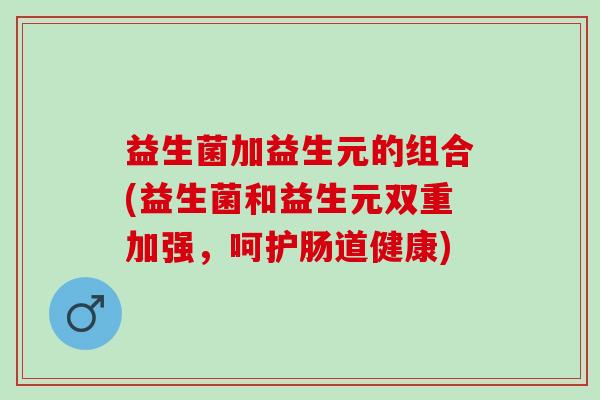 益生菌加益生元的组合(益生菌和益生元双重加强，呵护肠道健康)