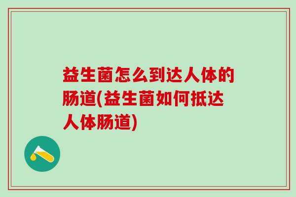 益生菌怎么到达人体的肠道(益生菌如何抵达人体肠道) 益生菌怎么到达人体的肠道(益生菌如何抵达人体肠道)