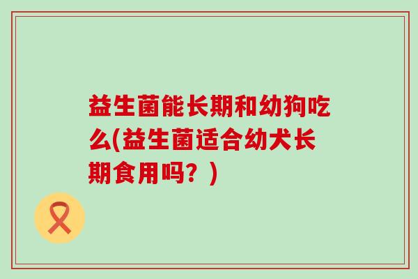 益生菌能长期和幼狗吃么(益生菌适合幼犬长期食用吗?) 益生菌能长期和幼狗吃么(益生菌适合幼犬长期食用吗?)