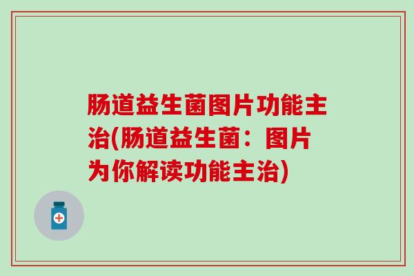 肠道益生菌图片功能主(肠道益生菌:图片为你解读功能主) 肠道益生菌图片功能主(肠道益生菌:图片为你解读功能主)