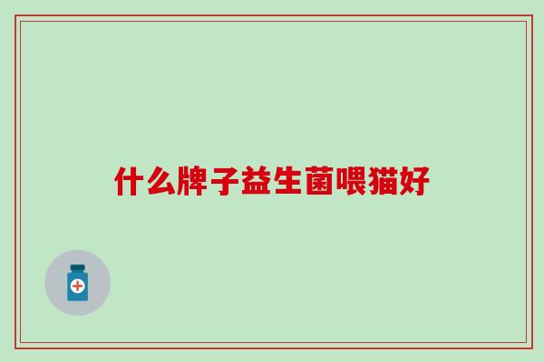 什么牌子益生菌喂猫好