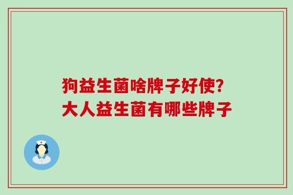 狗益生菌啥牌子好使？大人益生菌有哪些牌子