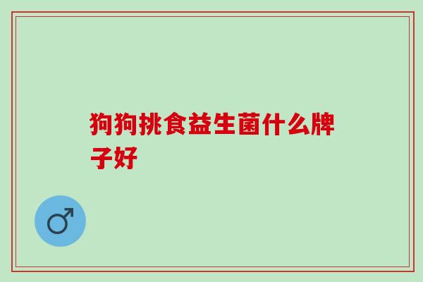 狗狗挑食益生菌什么牌子好 狗狗挑食益生菌什么牌子好