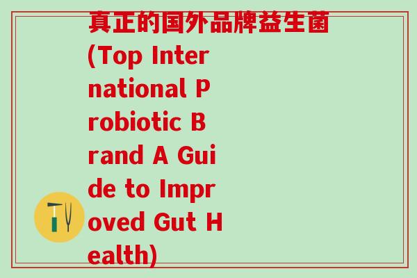 真正的国外品牌益生菌(Top International Probiotic Brand A Guide to Improved Gut Health) 真正的国外品牌益生菌(Top International Probiotic Brand A Guide to Improved Gut Health)