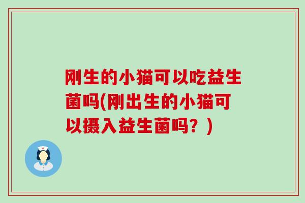 刚生的小猫可以吃益生菌吗(刚出生的小猫可以摄入益生菌吗?) 刚生的小猫可以吃益生菌吗(刚出生的小猫可以摄入益生菌吗?)