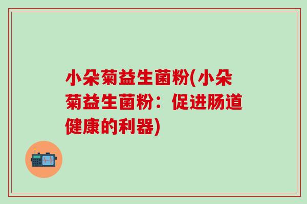 小朵菊益生菌粉(小朵菊益生菌粉：促进肠道健康的利器)